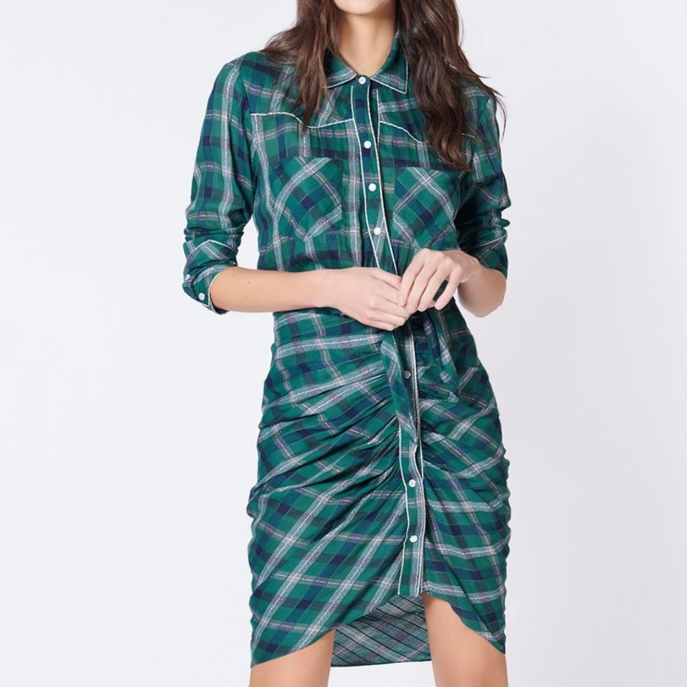 Veronica Beard Green Plaid Dress - Picture 5 of 16